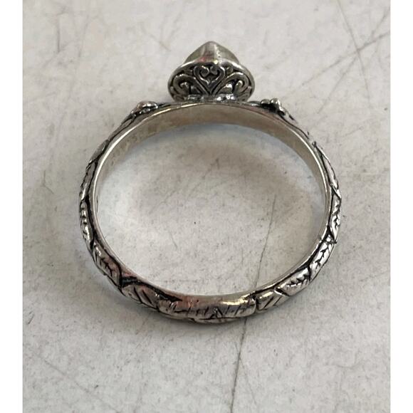 SARDA vintage amethyst ring. Sterling silver artisan created size 9 bali - Picture 3 of 7
